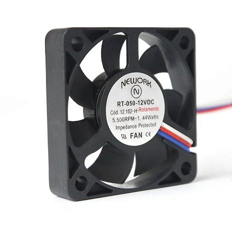 COOLER 12V 50X50X10 NEWORK MOD. RT-050 12102H ROLAMENTO