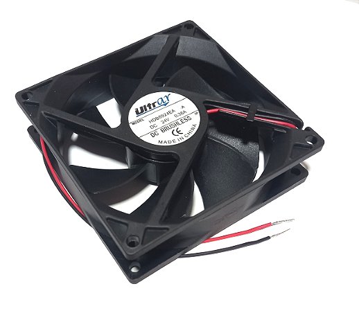 COOLER 24V 92X92X25 ROLAMENTO 0.38A 4200 RPM ULTRAR 65.09CFM 2 FIOS / SEM CONECTOR