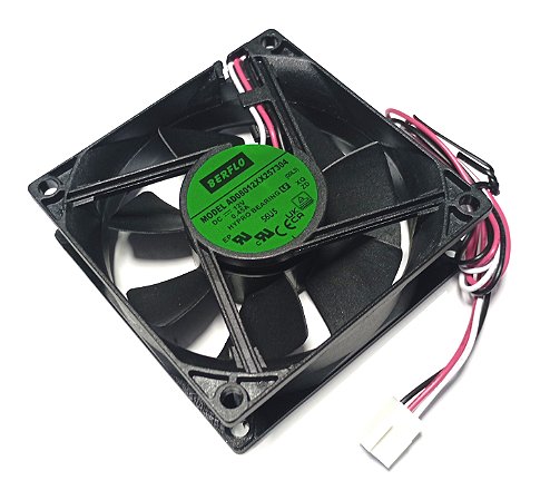 COOLER 12V 80X80X25 ROLAMENTO 0.45AMP 4200RPM - 53.2 CFM 46.5 DB(A) BERFLO 3 FIOS