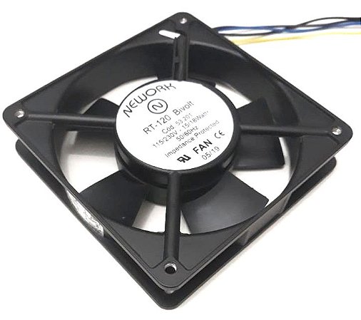 Cooler Nework 115/230V RT-120 53.201 120X120X25mm BUCHA RPM: 2400 / 2900 - 4 FIOS S/ CONECTOR