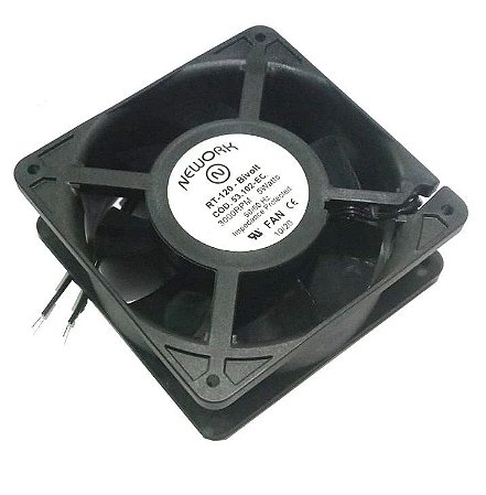 Cooler Nework Bivolt RT-120 53.102-EC 120x120x38mm ROLAMENTO - NYLON - RPM 3000 2 FIOS 12038BIR