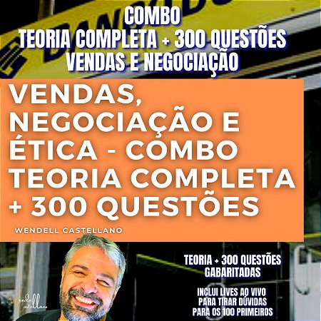 COMBO PDF - Teoria + 300 Questões - VENDAS E NEGOCIAÇÃO para o BANCO DO BRASIL