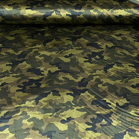 Cetim Estampado Camuflado Verde