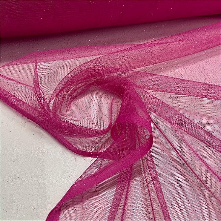 Tule com Glitter Rosa Pink