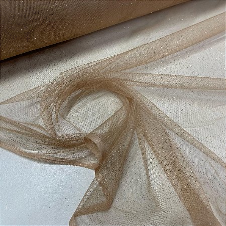 Tule com Glitter Bege