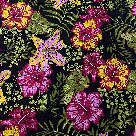 Chita Maxi FLoral Selvagem Fundo Preto