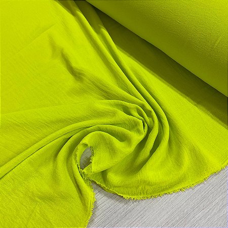 Crepe Bubble Liso Verde Amarelado - A Catarinense Tecidos