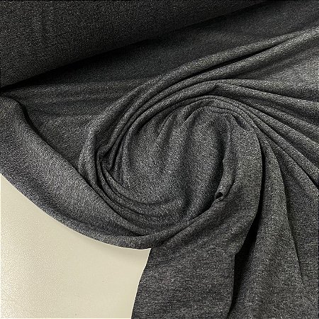 Malha de Algodão Cinza Escuro Mescla