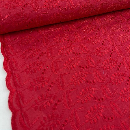 Broderi Vermelho Floral Verão