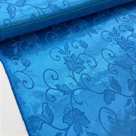 Cetim Brocado 1 Azul Turquesa