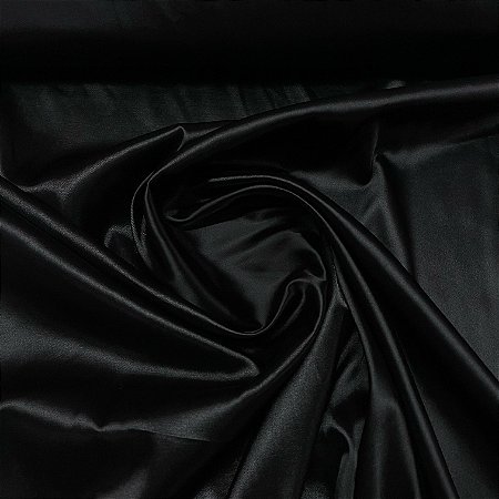 Cetim Com Elastano Preto