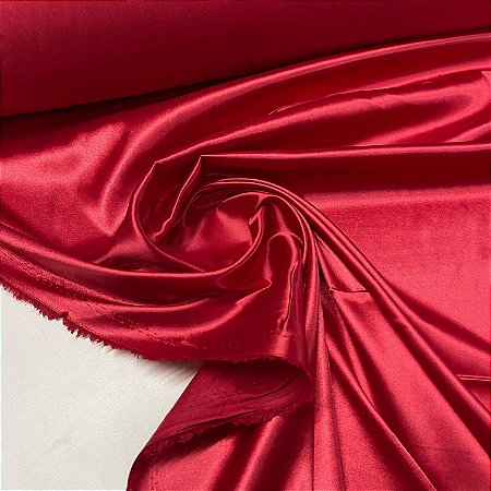 Cetim Com Elastano Vermelho