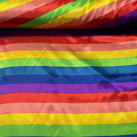 Cetim Estampado Bandeira Gay