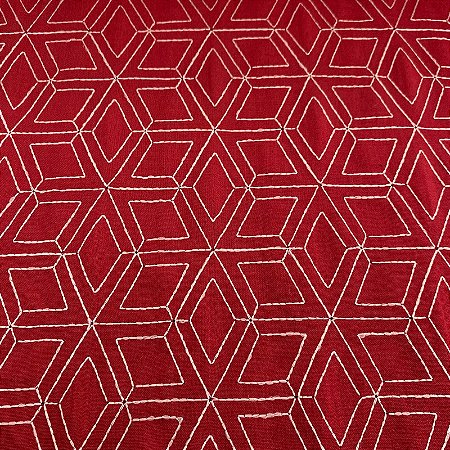 Layse Bordada Fundo Vermelho Com Quadriculado