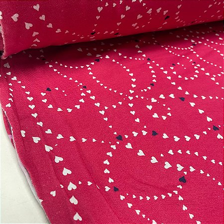 Moletom Estampado Corações Fundo Pink