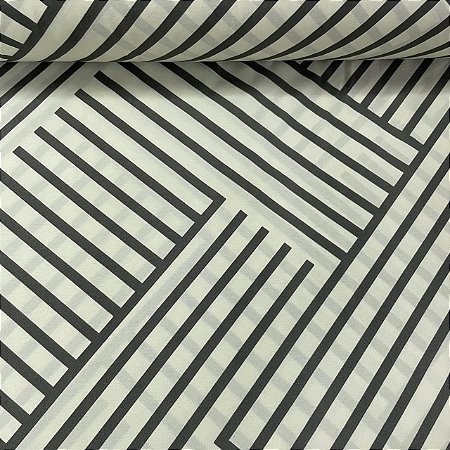 Percal De Microfibra Estampado Abstrato Listrado