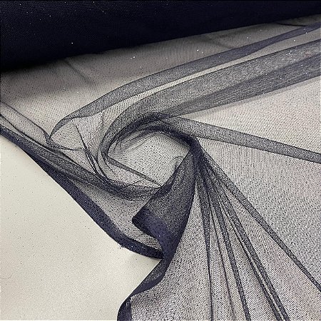 Tule com Glitter Azul Marinho