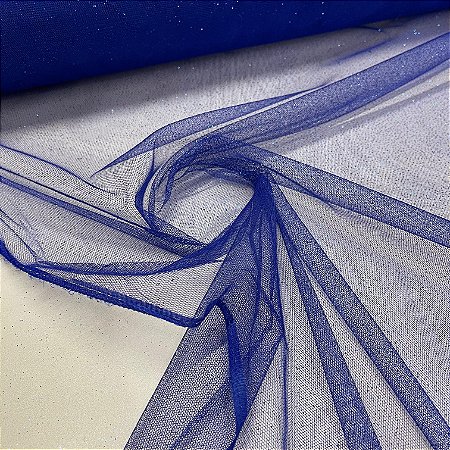 Tule Com Glitter Azul Royal
