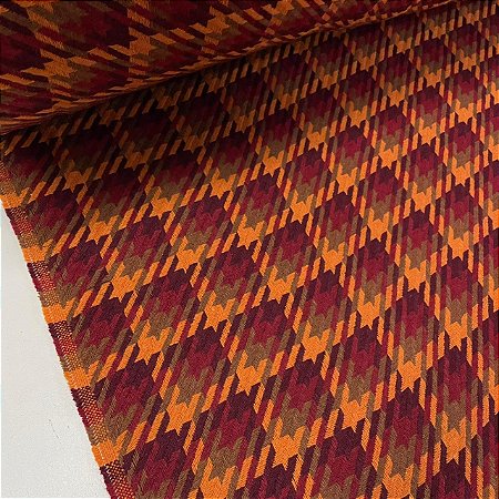 Lã Tweed Calgary Vinho com Vermelho