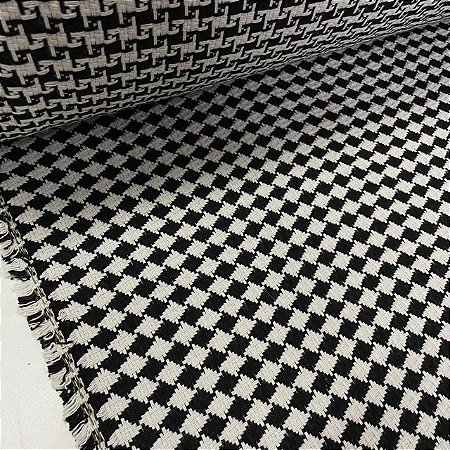 Lã Tweed Balzac Preto com Off White