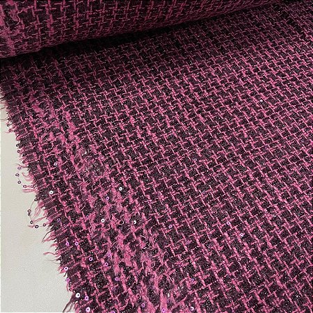 Lã Tweed Moncton Roxo com Pink