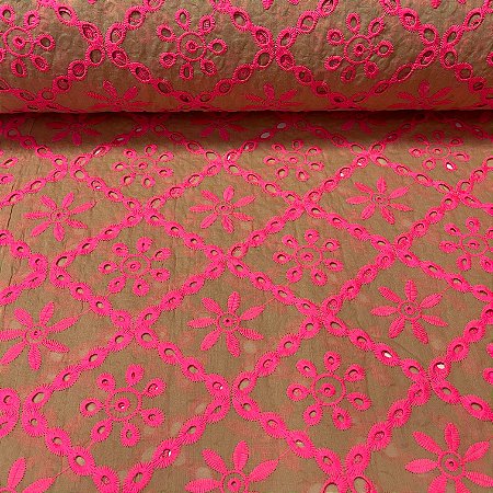 Laise Bordada Bicolor Rosa e Bege