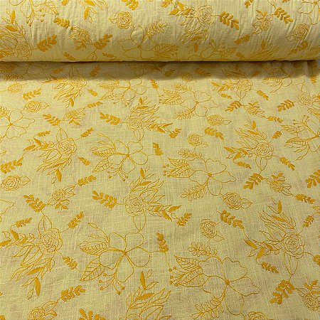 Laise Bordada Bicolor Amarelo com Amarelo
