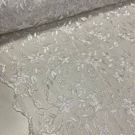 Tule Bordado Nice 1 Branco