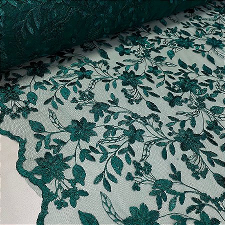Tule Bordado Nice 1 Verde Amazonas