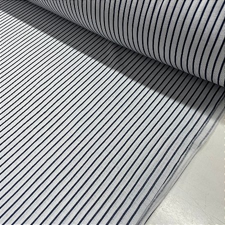Poliviscose Estampado Listrado Marinho