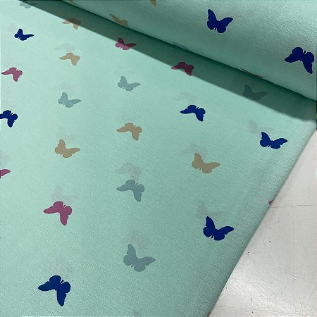 Poliviscose Estampado Borboletas Coloridas