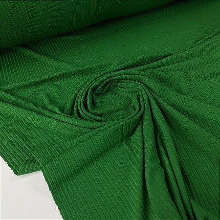 Malha Canelada De Viscose Verde Bandeira