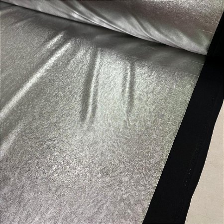 Malha Vinil Preto com Prata