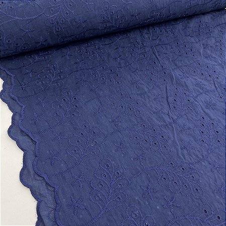 Layse Bicolor Bordado Marinho