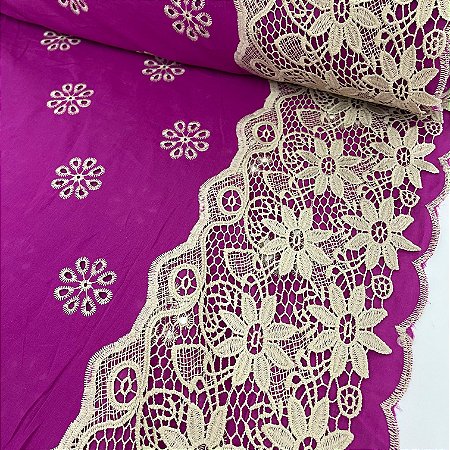 Layse Bordado Barrado Rosa Pink