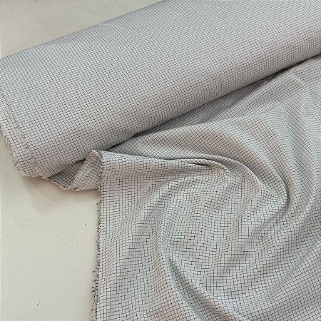 Tricoline Fio 60 Tinto Quadriculado Preto e Branco
