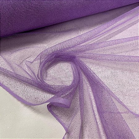 Tule Com Glitter Lilás