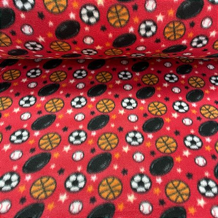 Soft Estampado Esportes Fundo Vermelho