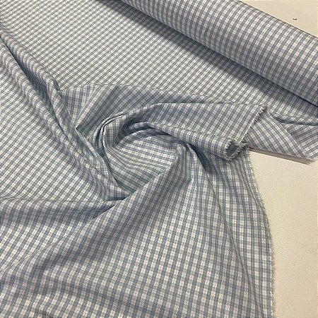 Tricoline Fio 40 Galles Xadrez Azul Núvem