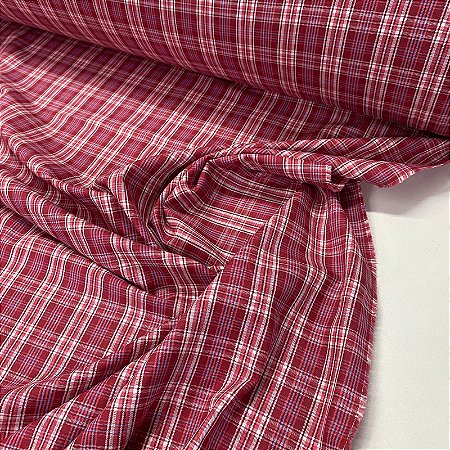 Tricoline Fio Tinto Oxford Xadrez Tons Vermelho