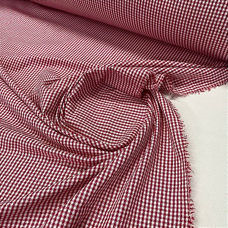 Tricoline Fio Tinto Oxford Xadrez Vermelho Classico