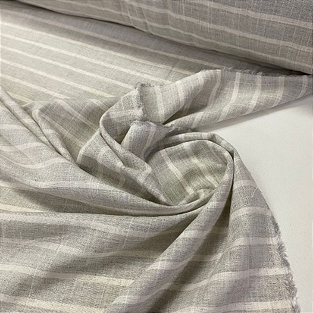 Linen Natural Modal Listrado Cinza