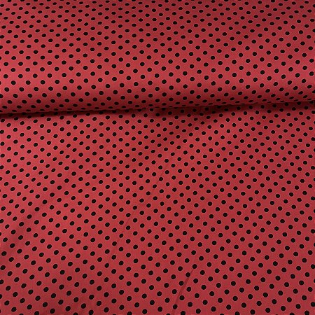 Tricoline Estampada Bahamas Vermelho Com Poá Preto