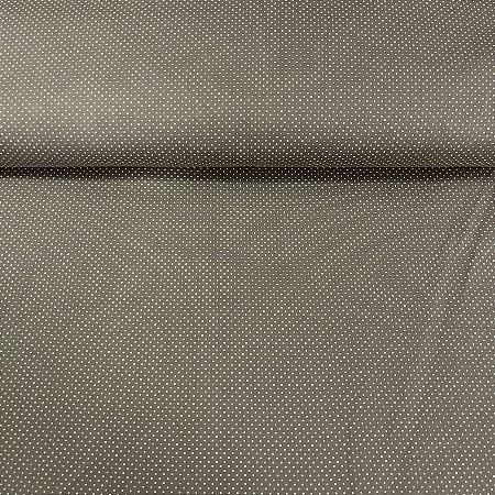 Tricoline Estampada Bahamas Bege Acinzentado Com Poá Miudinho Branco