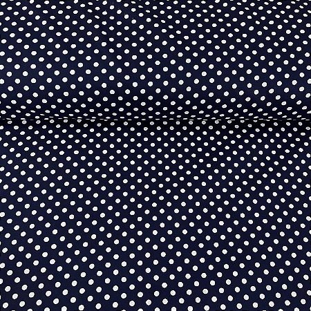 Tricoline Estampada Bahamas Azul Escuro Com Poá Branco