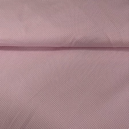 Tricoline Estampada Bahamas Fundo Rosa Claro Com Poá Miudinho Branco