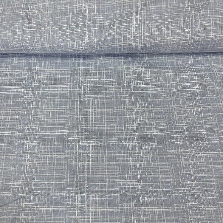 Tricoline Estampada Bahamas Fundo Azul Com Riscos Brancos