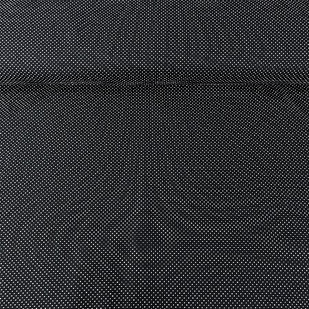 Tricoline Estampada Bahamas Fundo Preto Com Poá Miudinho Branco