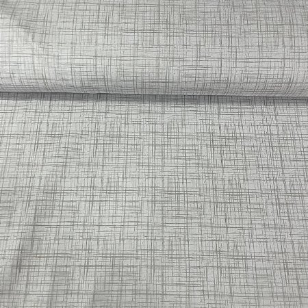 Tricoline Estampada Bahamas Fundo Branco Com Riscos Cinza