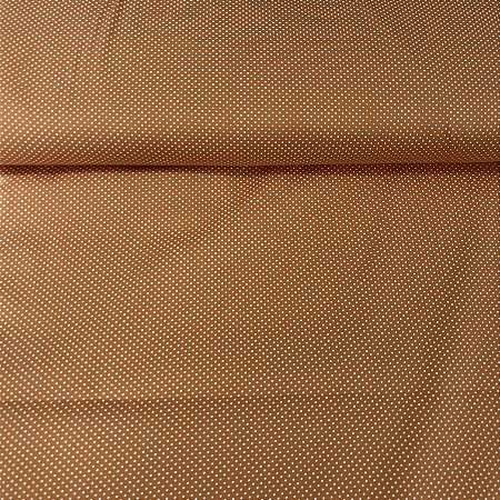 Tricoline Estampada Bahamas Fundo Laranja Com Poá Branco